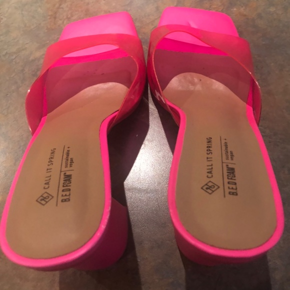 Pink Block heeled Sandals Sz.8.5 - Picture 5 of 6